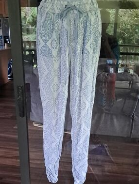 Rewash Light Blue & White Printed Drawstring Joggers
